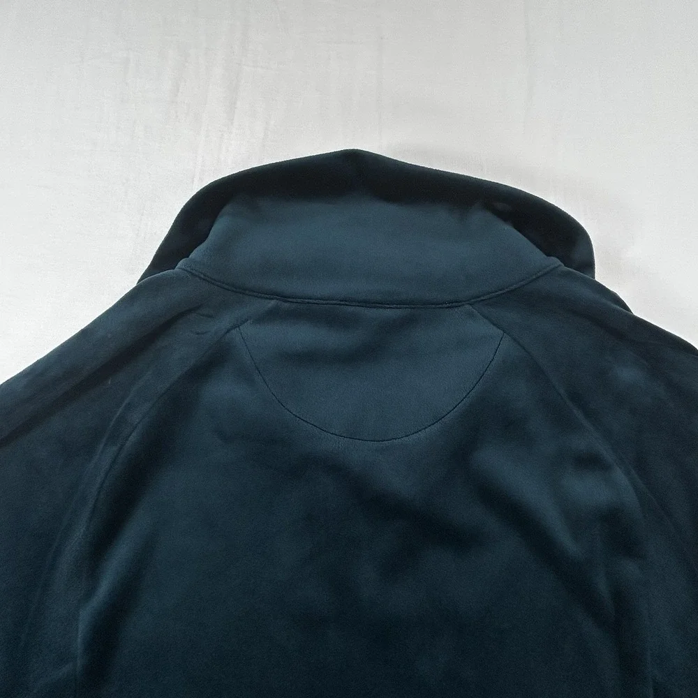Chico's 3 Velour XL Green 1/4 Zip Sweater Top & Pants Set Leisure Active Wear